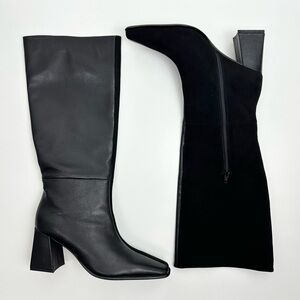 Intentionally Blank TGIF Tall Black Leather Suede Boots